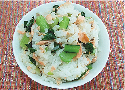 鮭と小松菜の混ぜご飯