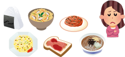 ②食事摂取量が少なく、しばらくの間続いている