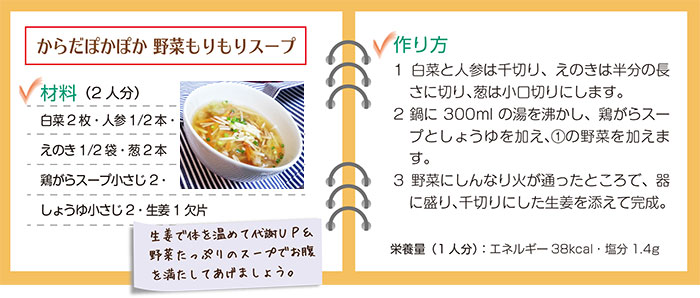からだぽかぽか 野菜mおりもりスープ