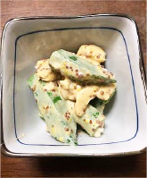 オクラと鶏ササミのハニーマスタード和え